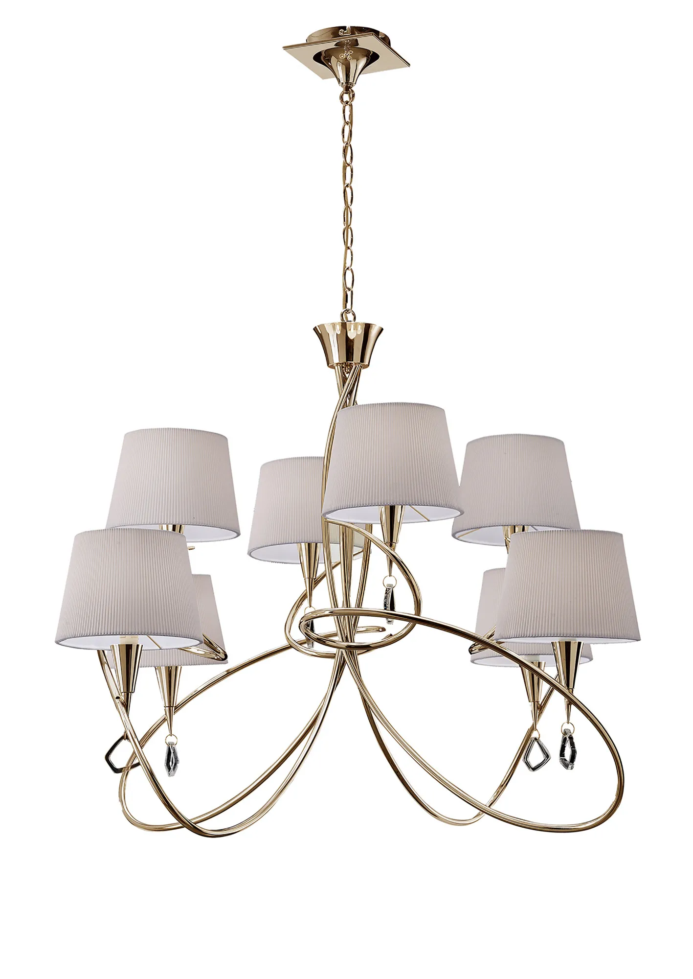 Mara French Gold-Ivory White Ceiling Lights Mantra Multi Arm Fittings